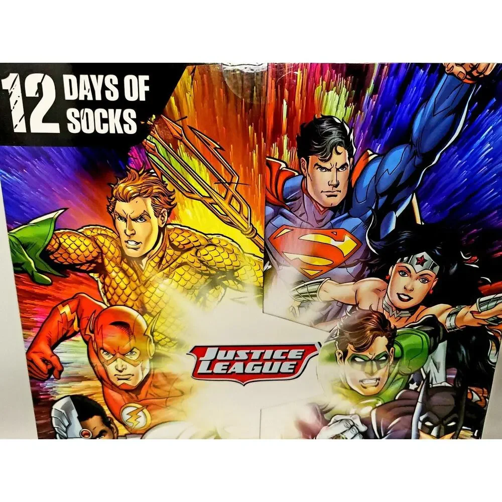 Boys Socks Justice League 12 Days Of Socks 2018 Dc Set Shoe Size Medium